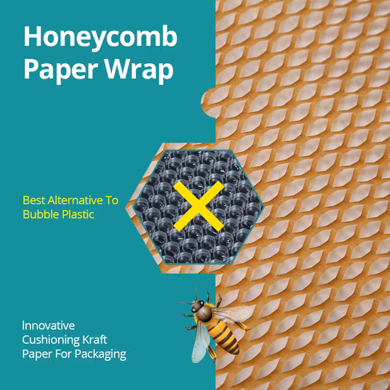 Kostengünstige Verpackungsverpackung aus Kraftkissenrollenmaterial aus Wabenpapier